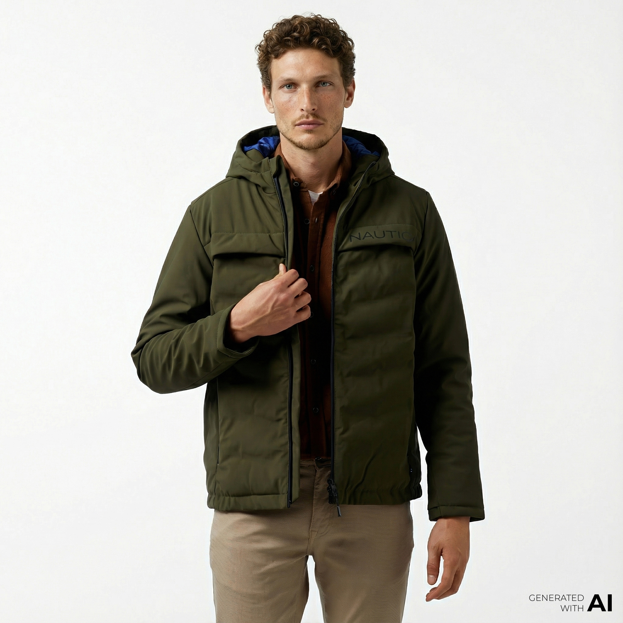  Nautica Erkek Yeşil Mont