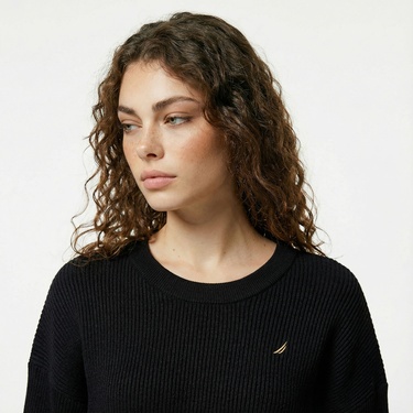  Nautica Kadın Siyah Regular Fit Kazak