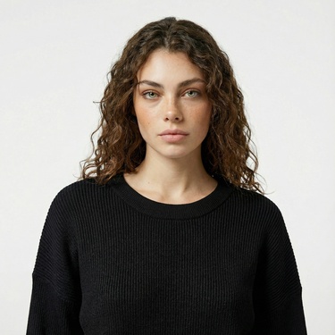  Nautica Kadın Siyah Regular Fit Kazak