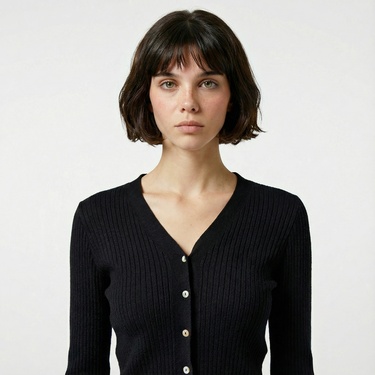  Nautica Kadın Siyah Slim Fit Hırka