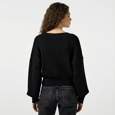  Nautica Kadın Siyah Regular Fit Kazak