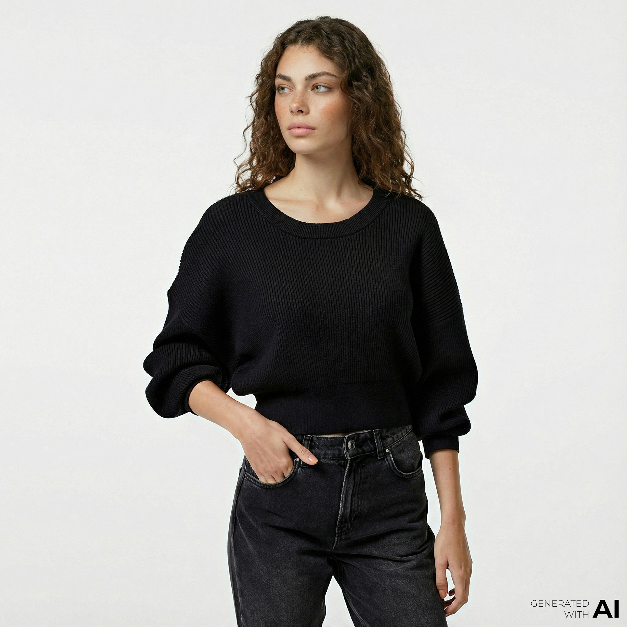  Nautica Kadın Siyah Regular Fit Kazak