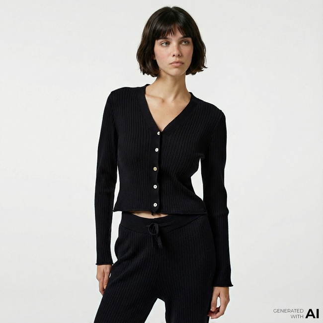  Nautica Kadın Siyah Slim Fit Hırka