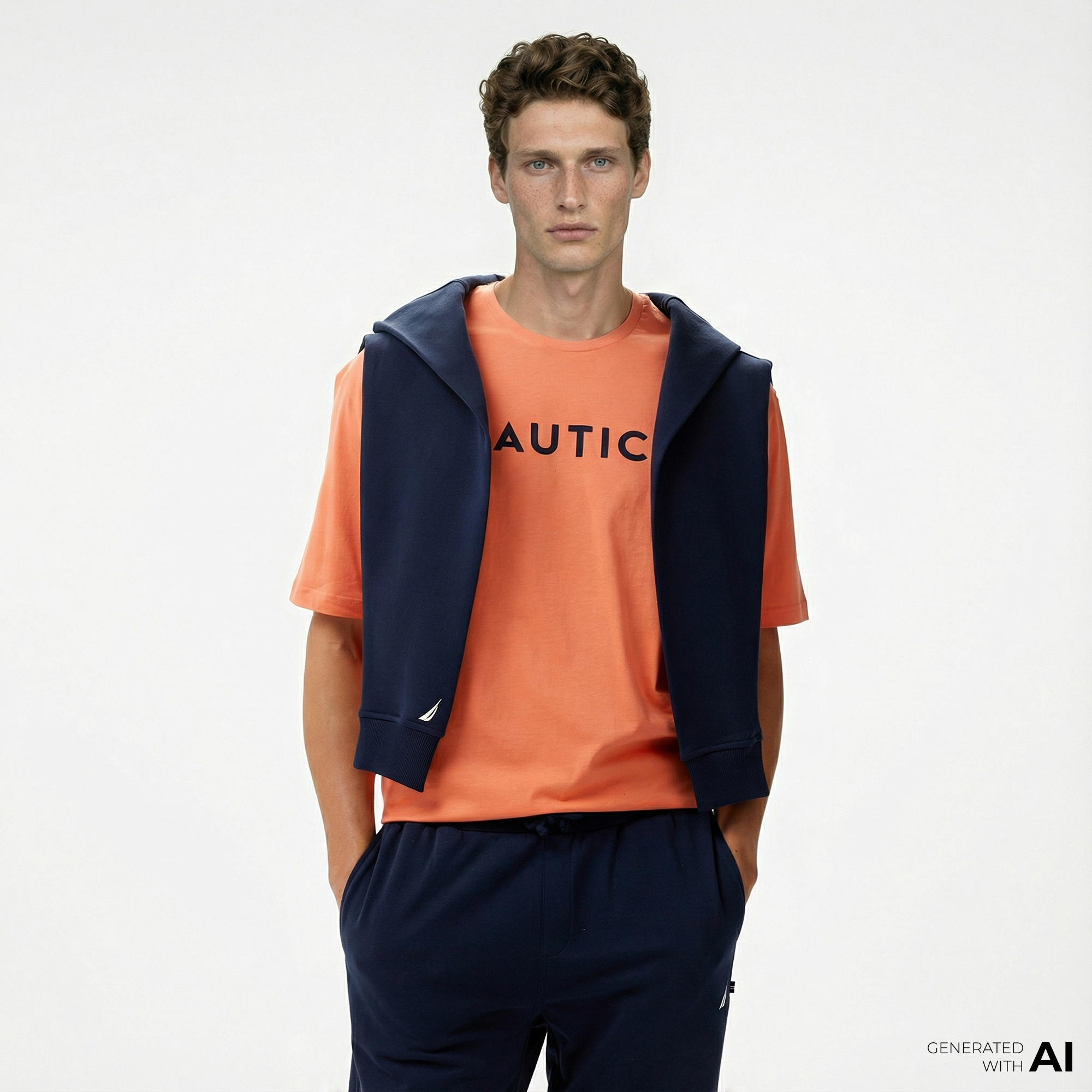 Nautica Erkek Turuncu Oversize T-Shirt