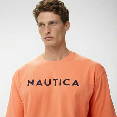  Nautica Erkek Turuncu Oversize T-Shirt