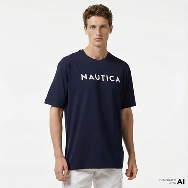  Nautica Erkek Lacivert Oversize T-Shirt