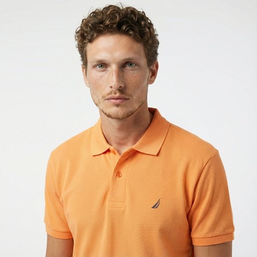  Nautica Erkek Turuncu Classic Fit Kısa Kollu Polo Yaka T-Shirt
