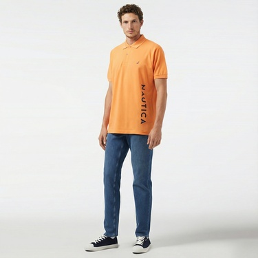  Nautica Erkek Turuncu Classic Fit Kısa Kollu Polo Yaka T-Shirt