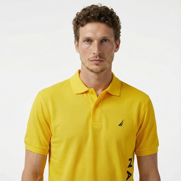 Nautica Erkek Sarı Classic Fit Kısa Kollu Polo Yaka T-Shirt