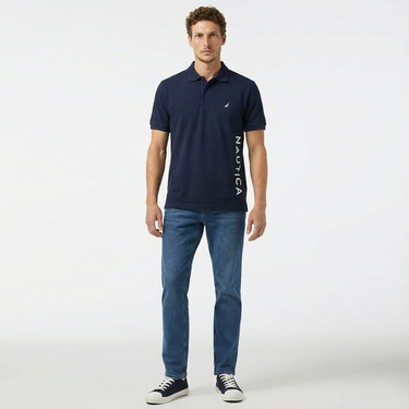  Nautica Erkek Lacivert Classic Fit Kısa Kollu Polo Yaka T-Shirt