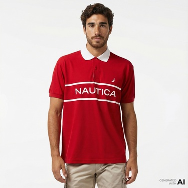  Nautica Erkek Kırmızı Classic Fit Kısa Kollu Polo Yaka T-Shirt