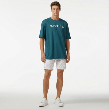  Nautica Erkek Yeşil Oversize T-Shirt