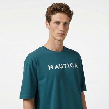  Nautica Erkek Yeşil Oversize T-Shirt