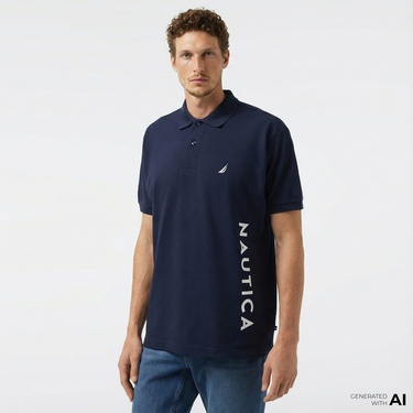 Nautica Erkek Lacivert Classic Fit Kısa Kollu Polo Yaka T-Shirt