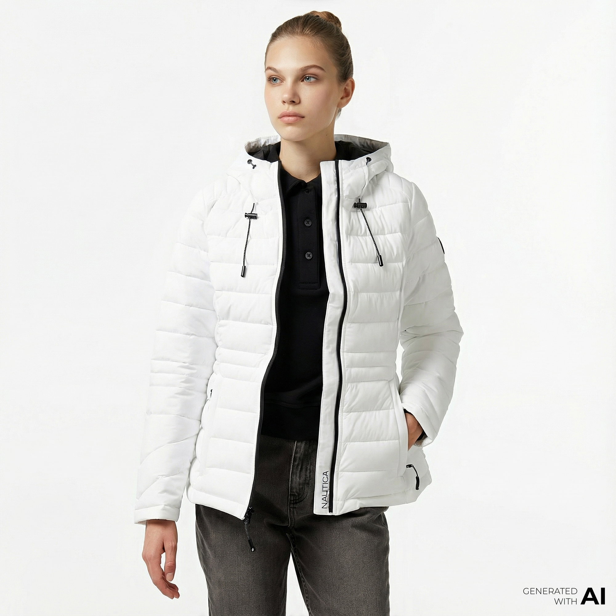  Nautica Kadın Beyaz Mont