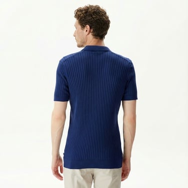  Nautica Erkek Mavi Classic Fit Kısa Kollu Kazak