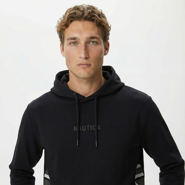  Nautica Erkek Siyah Standart Fit Sweatshirt
