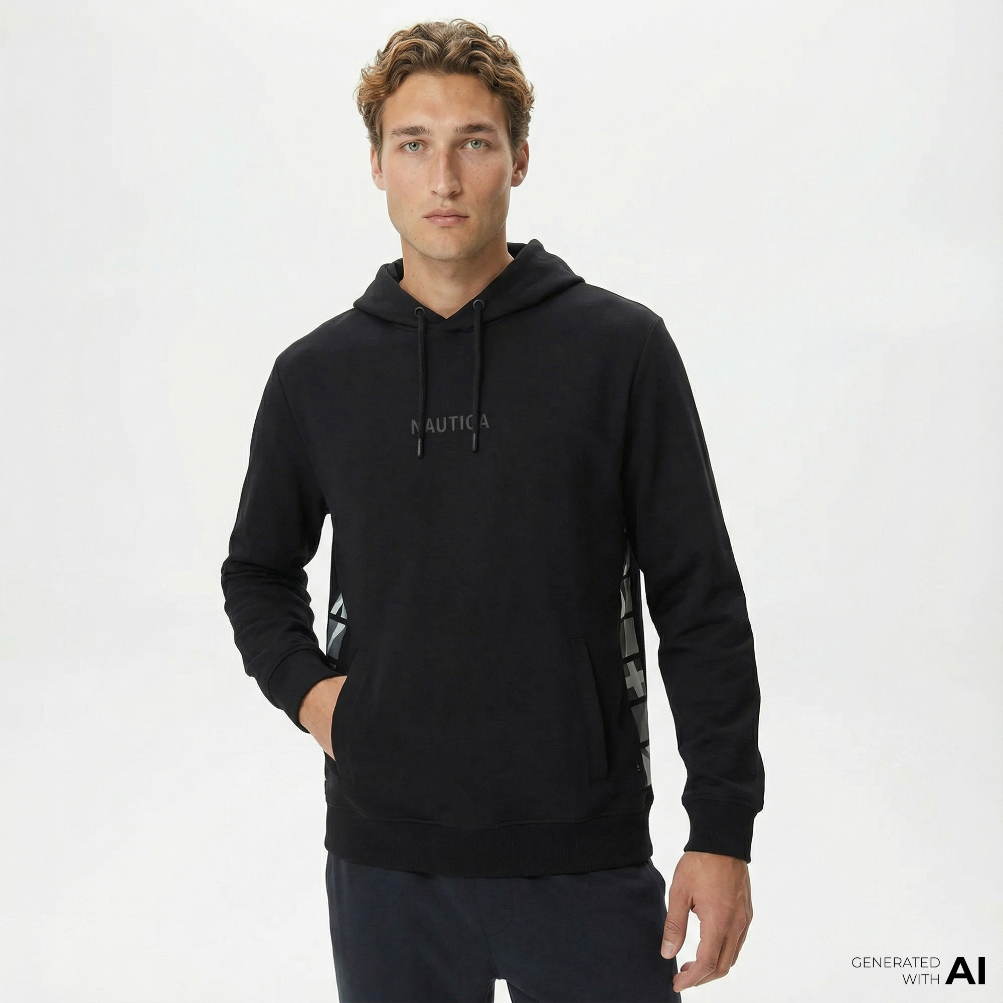  Nautica Erkek Siyah Standart Fit Sweatshirt