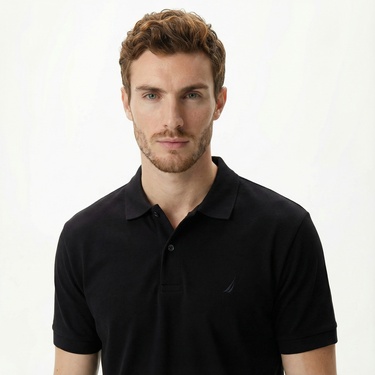 Nautica Erkek Siyah Classic Fit Kısa Kollu Polo Yaka T-Shirt