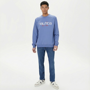  Nautica Erkek Mavi Standart Fit Sweatshirt