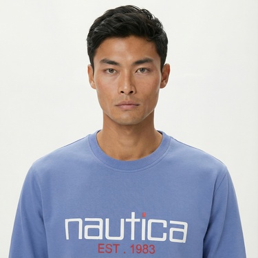 Nautica Erkek Mavi Standart Fit Sweatshirt
