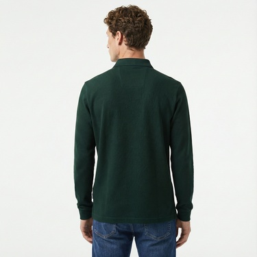  Nautica Erkek Yeşil Slim Fit Uzun Kollu Polo Yaka T-Shirt