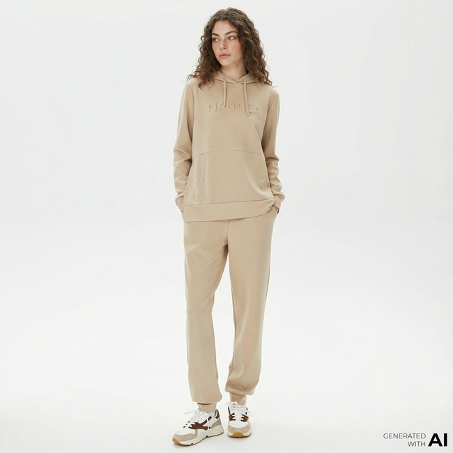  Nautica Kadın Kırık Beyaz Relaxed Fit Eşofman Altı