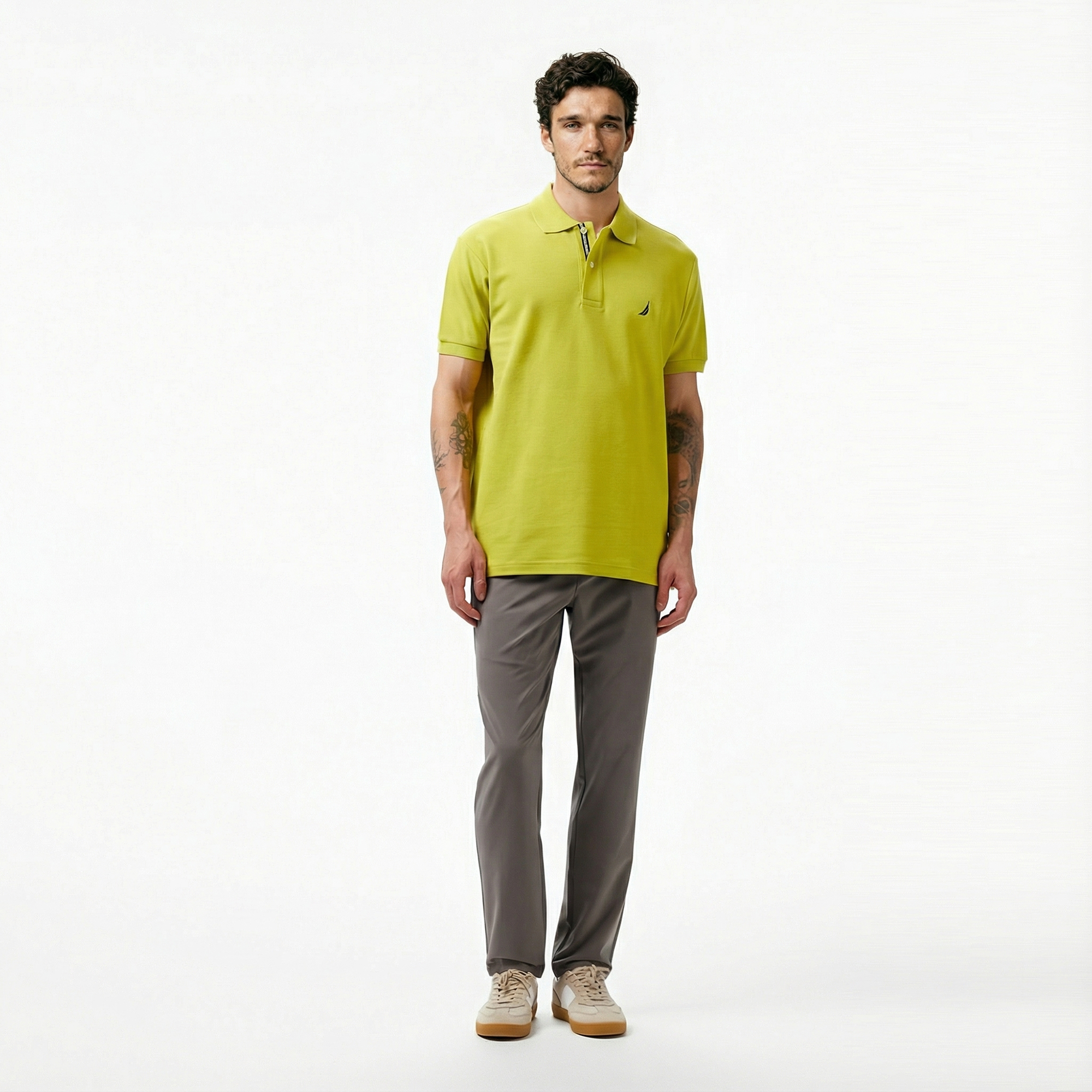  Nautica Erkek Yeşil Classic Fit Kısa Kollu Polo Yaka T-Shirt