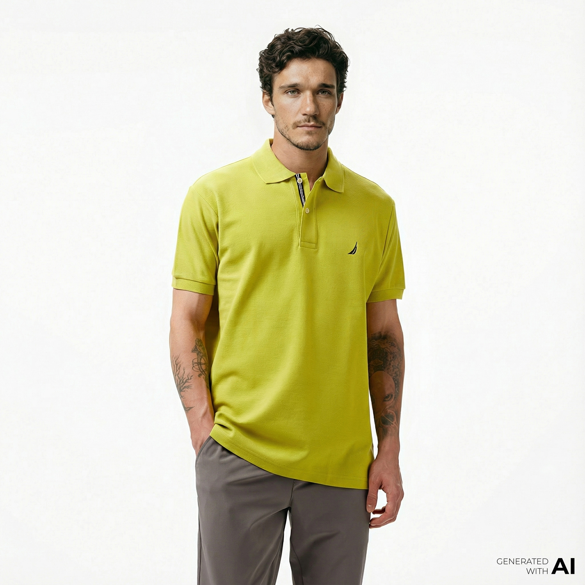  Nautica Erkek Yeşil Classic Fit Kısa Kollu Polo Yaka T-Shirt
