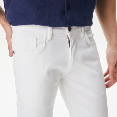  Nautica Erkek Beyaz Slim Fit Jean