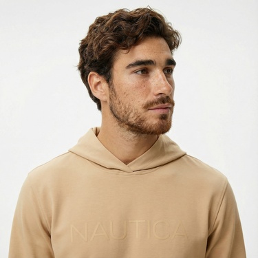  Nautica Erkek Bej Standart Fit Sweatshirt