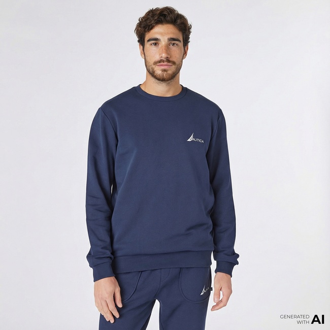  Nautica Erkek Lacivert Standart Fit Sweatshirt