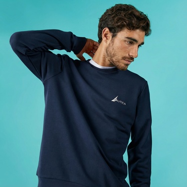  Nautica Erkek Lacivert Standart Fit Sweatshirt