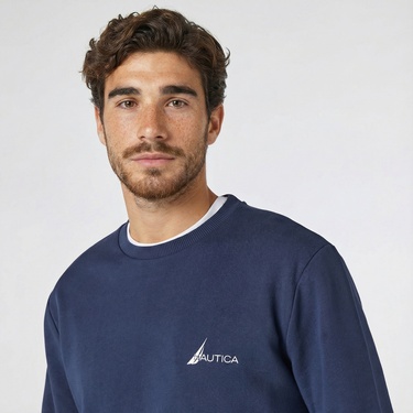  Nautica Erkek Lacivert Standart Fit Sweatshirt