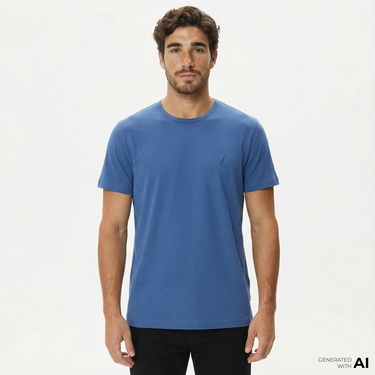  Nautica Erkek Mavi Standart Fit T-Shirt