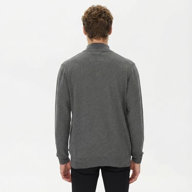  Nautica Erkek Gri Standart Fit Dik Yakalı Kazak