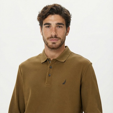  Nautica Erkek Yeşil Classic Fit Uzun Kollu Polo Yaka T-Shirt