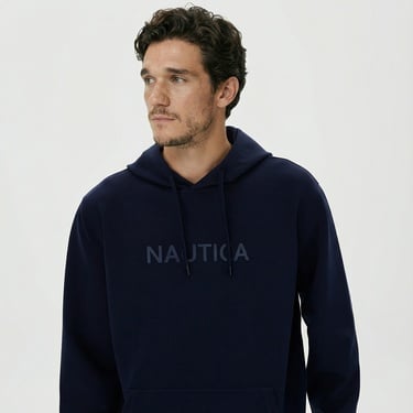  Nautica Erkek Lacivert Standart Fit Kapüşonlu Sweatshirt