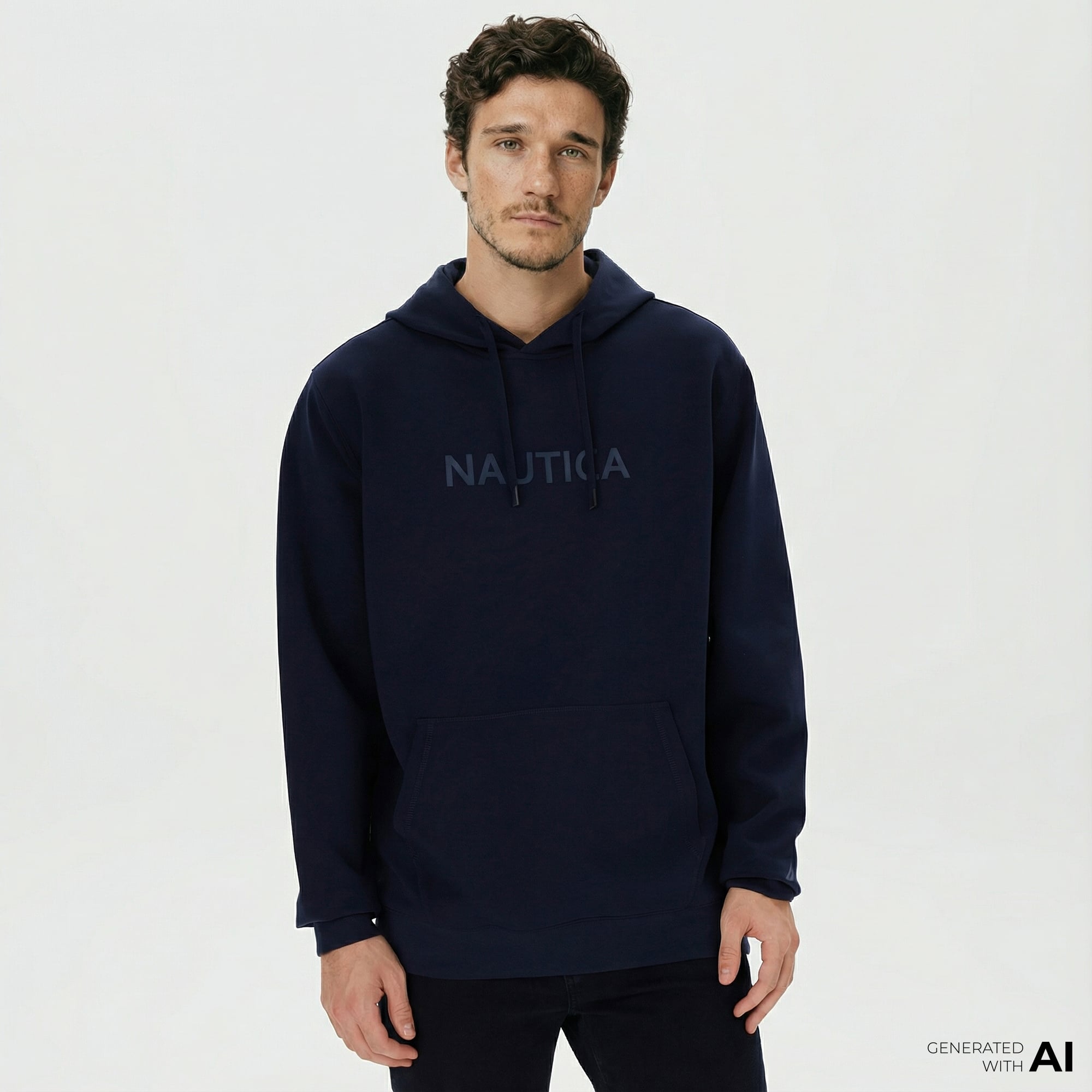  Nautica Erkek Lacivert Standart Fit Kapüşonlu Sweatshirt