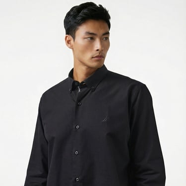  Nautica Erkek Siyah Classic Fit Gömlek