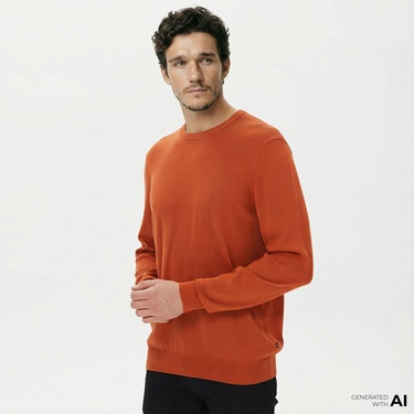  Nautica Erkek Turuncu Standart Fit Kazak