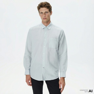  Nautica Erkek Mavi Classic Fit Gömlek