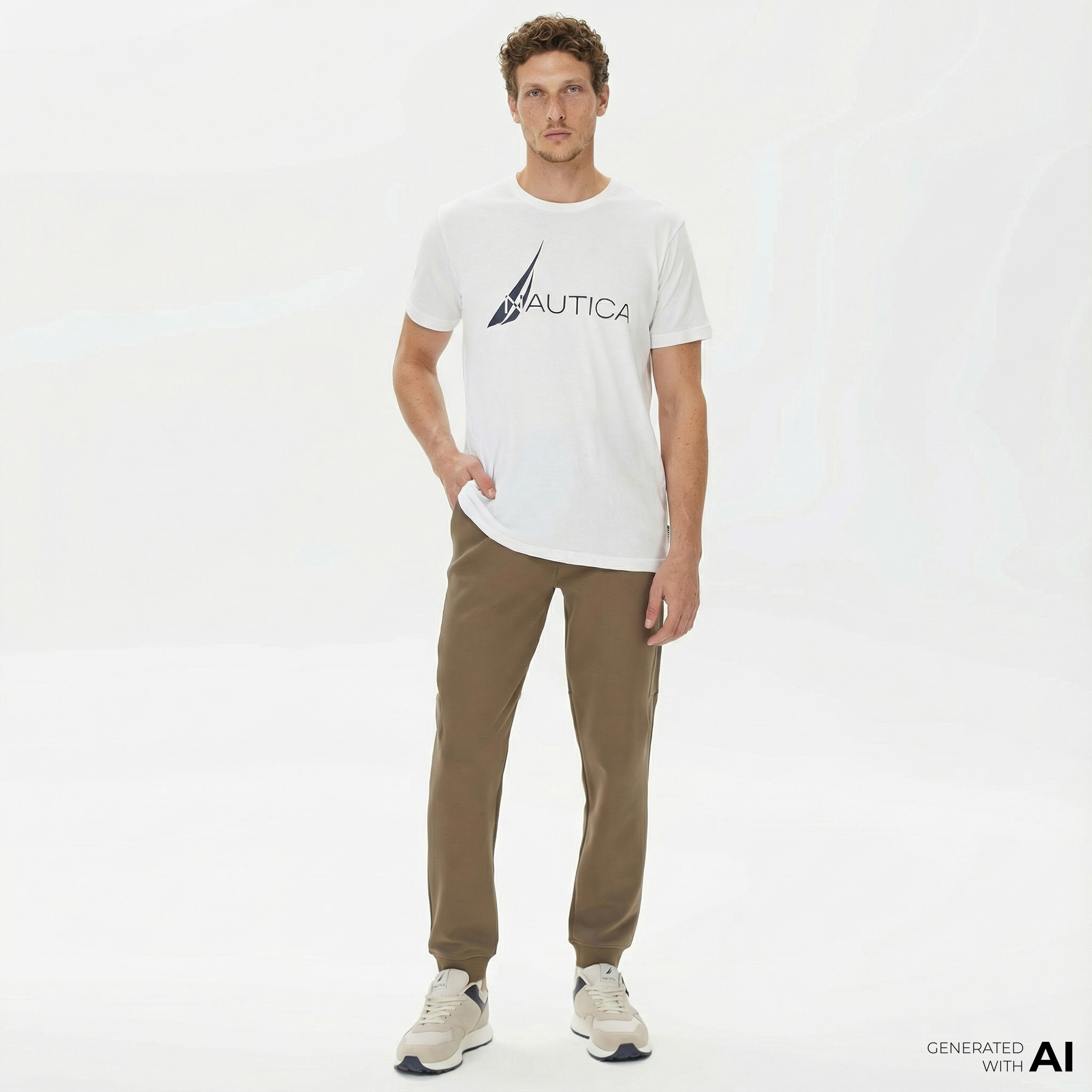  Nautica Erkek Kahverengi Standart Fit Eşofman Altı