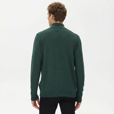  Nautica Erkek Yeşil Standart Fit Dik Yakalı Kazak