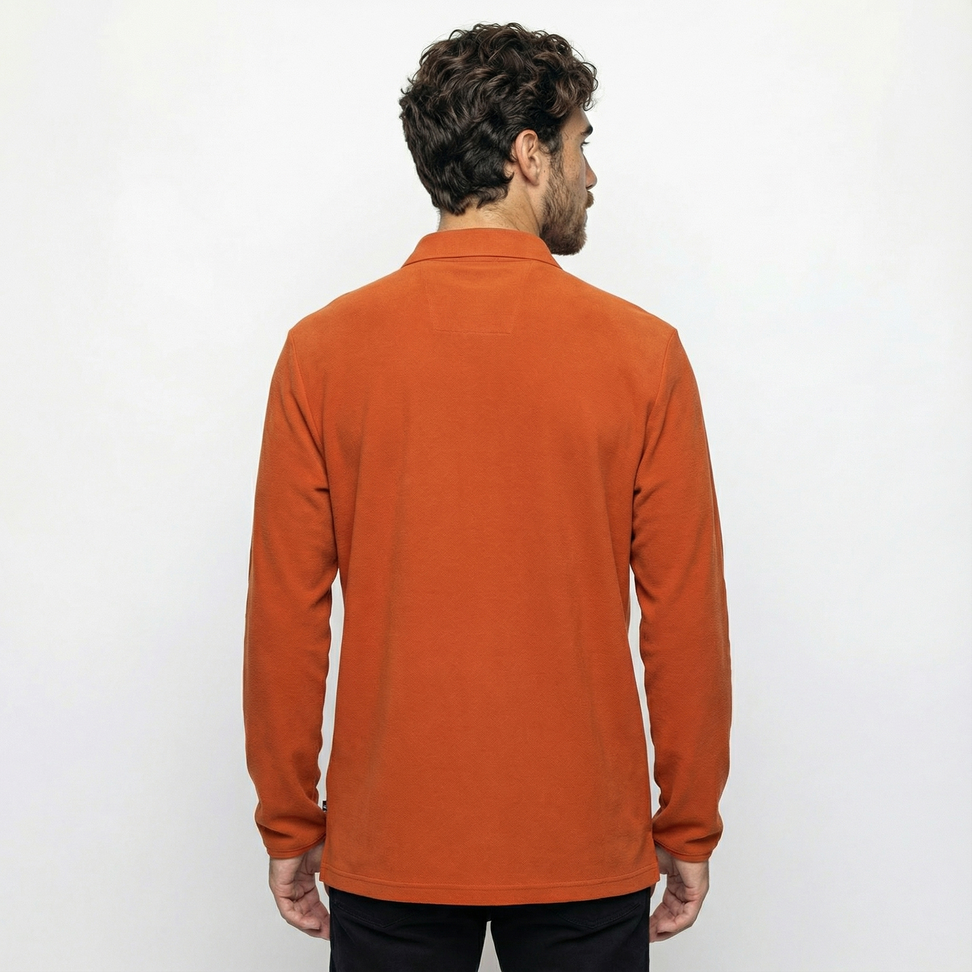  Nautica Erkek Turuncu Classic Fit Uzun Kollu Polo Yaka T-Shirt