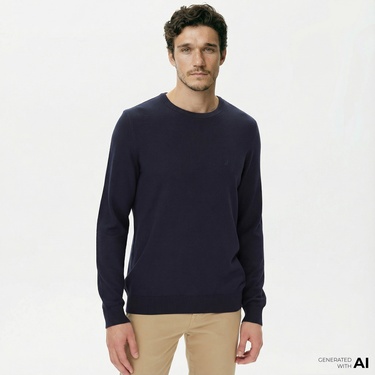  Nautica Erkek Lacivert Standart Fit Kazak