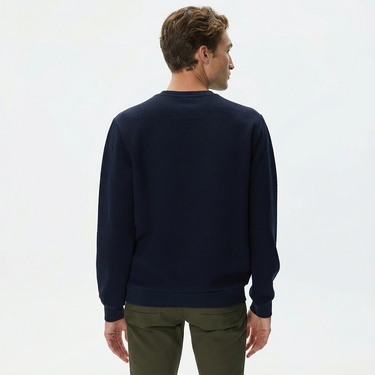  Nautica Erkek Lacivert Standart Fit Jakarlı Sweatshirt