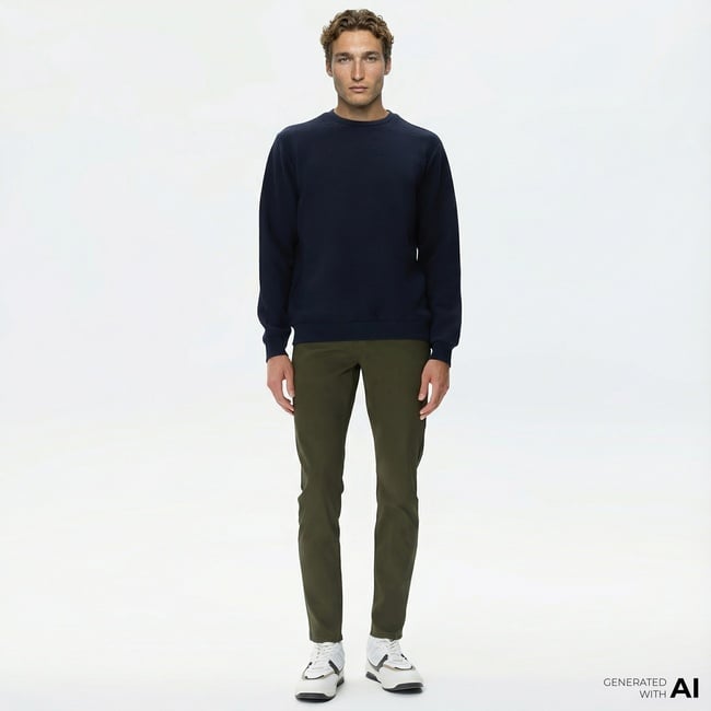  Nautica Erkek Lacivert Standart Fit Jakarlı Sweatshirt