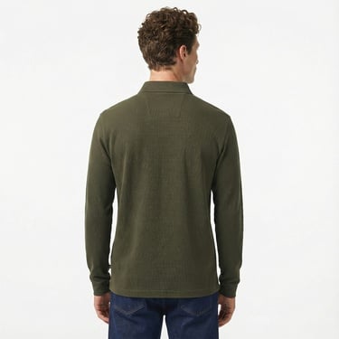  Nautica Erkek Yeşil Slim Fit Uzun Kollu Polo Yaka T-Shirt