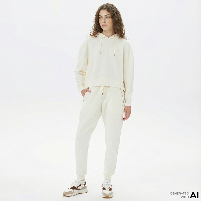  Nautica Kadın Kırık Beyaz Relaxed Fit Eşofman Altı